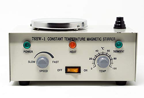 EK-78HW-1 Magnetic Stirrer Heating Hot Plate Set | 100-2000 RPM Stir Speed | RT - 100 °C Temp | 250 W Heat Power | 3000ml Max Capacity | Plate Size: 12 x 12 cm | Incl 5 Magnetic Stir Bar Bars