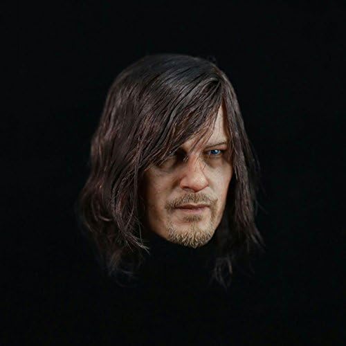 ESHINEY 1/6 The Walking Dead Daryl Dixon Testa Scolpita Piantato Capelli Testa Scolpisce Giocattoli di Modello Per 12 "maschio Action Figure Accessorio Raccogliere