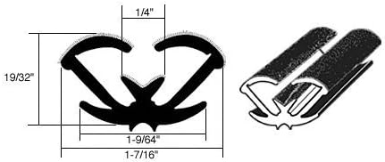 CRL Automotive Flexible Flocked Rubber Glass Run Channel for Chevy, Pontiac, Olds and Buick 1977+ Rear Door - 9