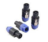 Devinal SpeakOn Speaker Male Adapter 4 Pole Plug Twist Lock Connectors Compatible with Neutrik Speakon NA4LJ, NA4LJX, NL4MP, NL4MPR, NL4FC, NL4FX, NL4 & NL2 Series, NL2FC 4 Pack