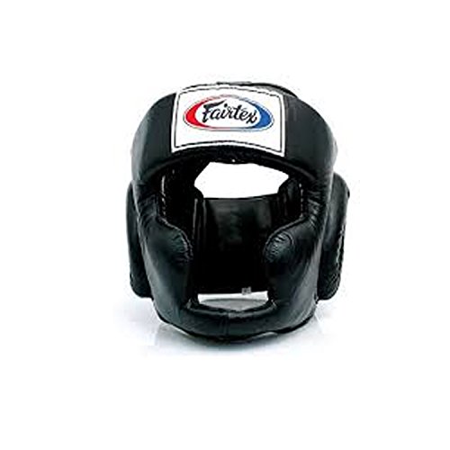 Fairtex Headgear Head Guard Super Sparring HG3, HG10, HG13 Diagonal Vision for Muay Thai, Boxing, Kickboxing (HG3 Black,XL)