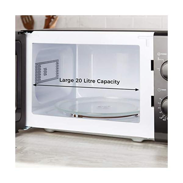 Tower T24034BLK Microwave with 5 Power Levels and 35 Minute Timer, 20 Litre Capacity, 700 Watts, Black