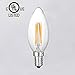 MagicLight LED Filament Candle Lights - C35 Dimmable 6W LED Edison Bulb - 60W-Equivalent Amber Gold Tint Style - UL Listed E12 Candelabra Base - Warm White 2700K