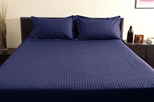 300 Thread Count Egyptian Cotton Striped Navy Blue Cal King Sheet Set by Fab Linens #Exclusive