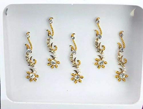 BB138 Gold Silver Stone Diamante Bindi Tattoo Forehead Sticker Wedding Tikka Indian Party Fancy Face Gem Body Art