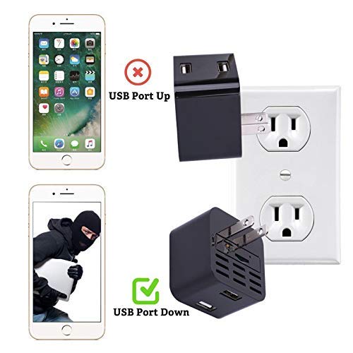 USB Wall Charger Adapter, 1080P HD Hidden Camera Motion Detection Loop Recording Nanny Cam Security Surveillance For Home Office Storage Up To 32GB