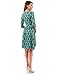 PattyBoutik Women Faux Wrap A Line Dress (Green, Blue and Pink Small)