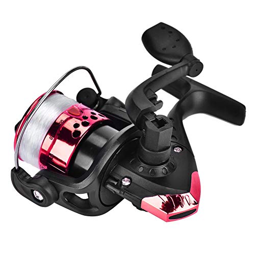 Spinning Reel, Lightweight Beginner Fishing Reel Nickel-Plated Anti-Slip Handle for Freshwater Saltwater Fishing (Red)