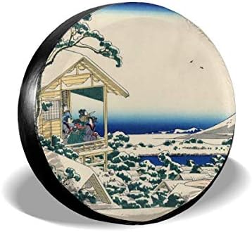 VTIUA Japanese Fine Art Polyester Universal Sunscreen Corrosion Wheel Covers Tyre Cover Tires Protector Covers Weatherproof for Jeep,Trailer,RV,SUV,Truck and Many Vehicles 14" 15" 16" 17"