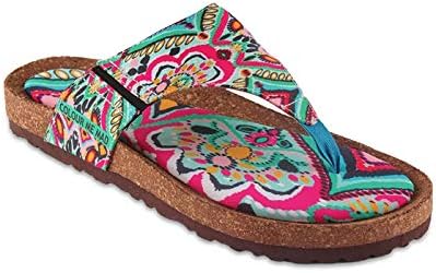 Colour Me Mad Green Printed, Natural Cork, Washable, All Weather, Vegan, Made in India, PETA Certified, Women Sandals