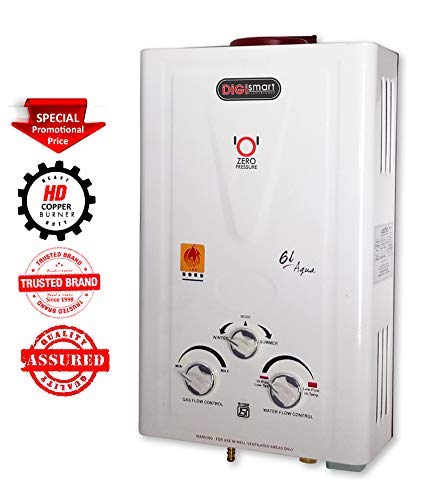 DIGISMART 6 LTR. Instant 100% Copper Tank with Anti Rust Coating Body to Saves Your Geyser from Corrosion by Water, ISI Approved LPG Gas Water Heater