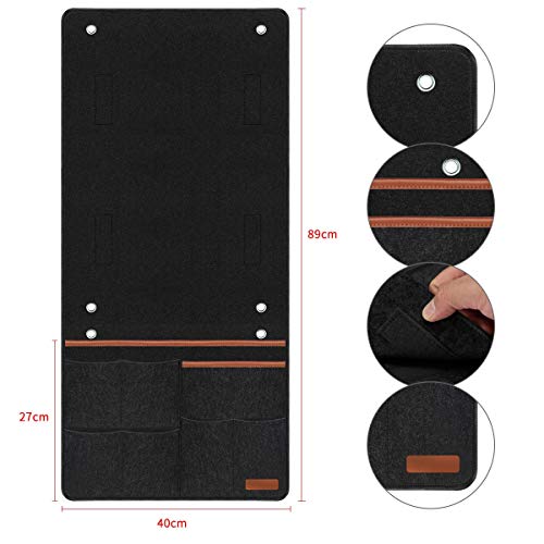 Worker Ant X Non-Slip Sofa Couch Chair Armrest Pocket Organizer Hanging Storage Bedside Caddy Organizer for Tablet,Smart Phone,Book,Glasses,Magazines,Ipad,TV Remote Control Holder (Black)