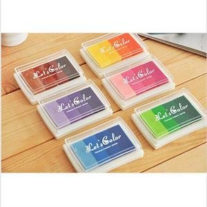 Stamps - 1pcs Multi Colors Ink Pad Oil Based Paper Wood Craft Fabric Diy - Comb Game Plates Wedding Lighter Year Cross Flag Arrows Display Drive Cubes Stamp Decoration Organizer Cooking Dolls - Thumbnail 2