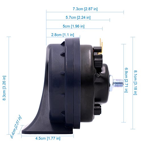 TURN RAISE Universal Motorcycle Scooter Electric Horns, 118dB Waterproof Round Loud Horn Speakers, Ideal for Motorcycles/ATV and 12 Volt Applications Vehicle, Motorcycle Series Black 12V Disc Horn - Thumbnail 4