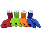 Beer Can Sleeves - Premium Set of 12 (Party Pack​) 12oz Collapsible Can Sleeves - Extra Thick Neoprene with Stitched Fabric Edges