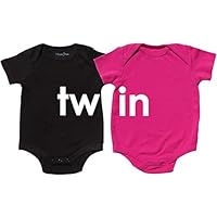 Nursery Decals and More Bodysuits for Twins, Includes 2 Bodysuits, 3-6 Month TW in