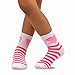 TeeHee Little Girls Stripes Fashion Cotton Short Crew 6 Pair (9-10 Years, Stripes and Heart)