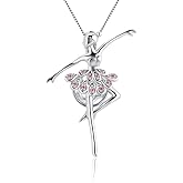 LGSY Ballet Dancer CZ Cage Pendants for Pearl Jewelry Making Sterling Silver, Design Cage Pendants for Women