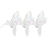Milisten Iridescent Hummingbird Ornament 3.93In Acrylic Hanging Pendant for Christmas Tree Home and Garden Decor Set of 3