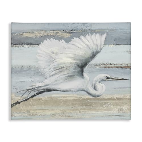 Stupell Industries Soaring Great Egret Canvas Wall Art Design by PATRICIA PINTO…
