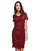 Blooming Jelly Women's Stretch Ruched Bodycon Midi Dress Party (M, Burgundy)