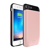 iPhone 8 Plus/7 Plus Battery Case 7200mAh, MAXBEAR Rechargeable External Battery Portable Power Charger Protective Charging Case for Apple iPhone 7 Plus/8 Plus (5.5 Inch)-Rose Gold