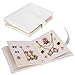 Csinos Earring Organizer, Portable Travel Jewelry Case Pu Leather Earring Holder with Book Design(White)