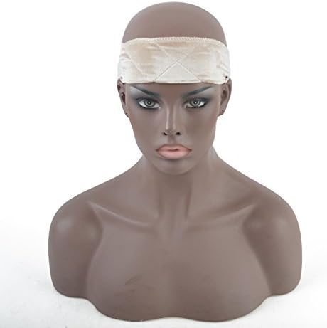 Dingli Hair 2017 New Flexible Velvet Wig Grip Scarf Head Hair Band Extra Hold Wig Adjustable Fastern Bands (2pcs(Beige+Beige))