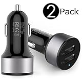 Car Charger, COCOFU Dual USB Smart Port Car Charger for iPhone 7 / 7Plus 6S / 6S Plus 6 Plus /6 SE 5S 5 / 5C 4S, Samsung Galaxy S7 / S6 Edge Plus Note 5 / 4 S5 Other Devices（Black）[2 Pack]