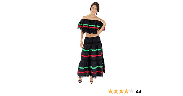 Amazon.com: Mexican Clothing Co - Vestido de fiesta mexicana para mujer,  talla única , Negro 10192 : Ropa, Zapatos y Joyería