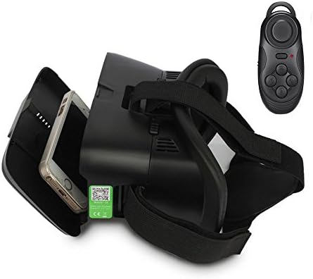 VR Headset with Bluetooth Remote Controller,3D Virtual Reality Headset Glasses for Iphone Samsung and other smartphone with Wireless Bluethooth Multi Controller Gamepad