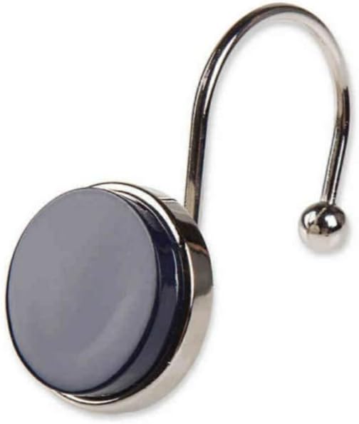 Kate Spade Shower Curtain Hooks Inset, 12 Pieces, Navy