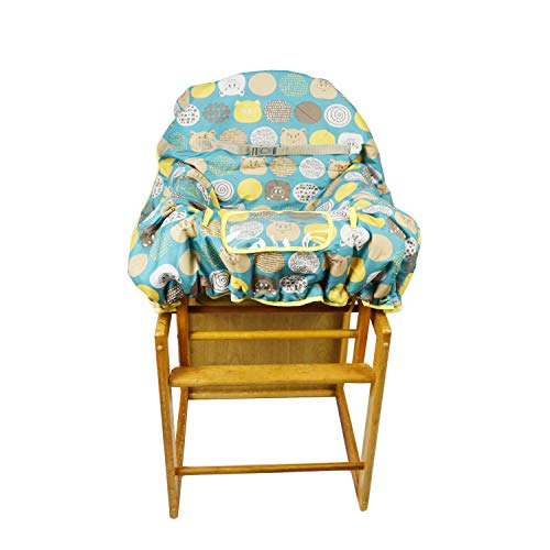 Shopping Cart Covers for Baby Padded Toddler High Chair Cover with Cell Phone Holder -Grocery Cart Liner for Boy or Girl Large Size (Yellow Cute) - Thumbnail 4