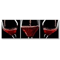 signwin-3 Piece Canvas Wall Art-Romantic Red Wine-Canvas Prints Home Artwork Decoration for Living Room,Bedroom - 12