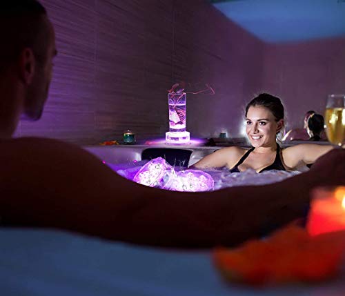 Melon Boy Submersible Led Lights,Underwater Waterproof Bathtub Lights with Remote Control for Hot Tub,Vase Base,Pond,Pool,Aquarium,Party,Fish Tank,Home Decorations Mood Lights 4pc