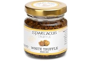 SPARTACUS TRUFFLE Spartacus White Truffle, Chopped, Preserved in Extra Virgin Olive Oil, The Perfect Gourmet Seasoning for Pizza, Pasta, Salads, Potatoes (1.41 oz)