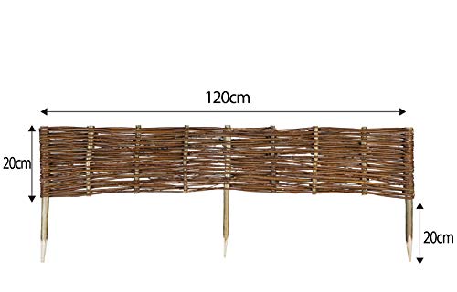 MC.Sammler 10 x Beeteinfassung aus Weide 16 Größen (Länge: 120 cm Höhe: 20 cm) Weidenzaun Rasenkante Beetbegrenzung… – Bild 3