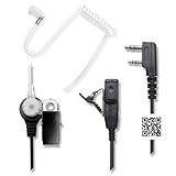 HyparioÂ®-2-Pin Covert Acoustic Tube Earpiece Headset for Kenwood Puxing Wouxun Baofeng Two Way Radio 2pin