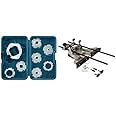 BOSCH RA1128 8-Piece Router Template Guide Assorted Set with Storage Case and BOSCH RA1054 Deluxe Router Edge Guide