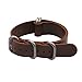 2pc 20mm Nato Ss Leather Strap Black , Brown Leather Replacement Watch Strap with silver clasp