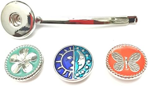 Banju Interchangeable Enamel Snap Button Hair pin