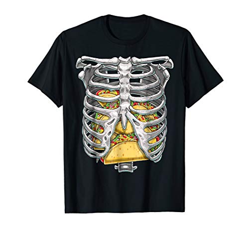 Skeleton Rib Cage T Shirt Halloween Taco Skeleton Costume T-Shirt