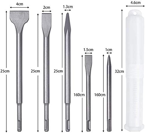 Flintronic SDS Plus Hammer Drill Bit Set, 5-Piece SDS-Plus Drills Chisel Set, Hammer Drills Chisel kit - Image 3