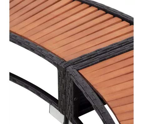 Cikonielf Spa Surround Schwarz Poly Rattan, Rahmen für Whirlpool, winddicht und regenfest, PE-Rattan… – Bild 7