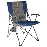 EVER ADVANCED Foldable Camping Chair Padded Arm Chair,Collapsible Steel Frame Heavy Duty Supports 300 lbs