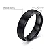 Zealmer Men's 6mm Matte Brushed Black Titanium Ring