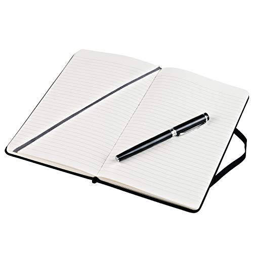 Classic Ruled Notebooks/Journals Premium Thick Paper Faux Leather Writing Notebook, Black