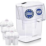 New Upgraded 5 Cup Water Filter Pitcher, Patented Magnesium Technology for Superior Filtration and Taste (3 Bonus 60 Day Filters Included) BPAFree, by BWT Award Winning Austrian Quality