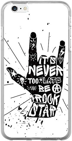 BJJ SHOP Transparent case for [ Iphone 6 Plus ], TPU flexible silicone shell, design: Rockstar Hand