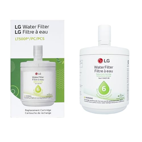 LG LT500P - 6 Month / 500 Gallon Capacity Replacement Refrigerator Water Filter (NSF42 ADQ72910911 , White